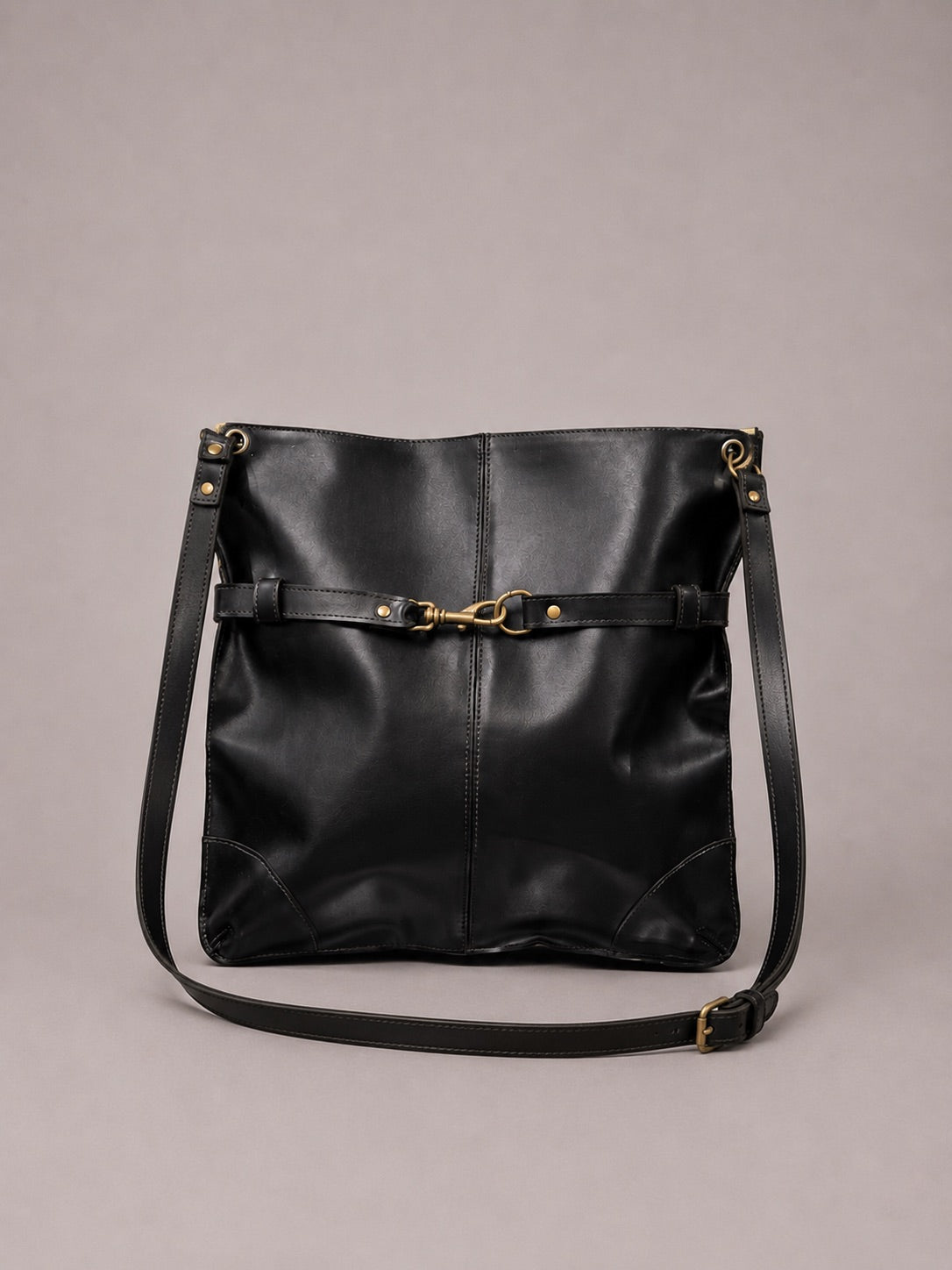 Cartera de Cuero Genuino Telo Negro