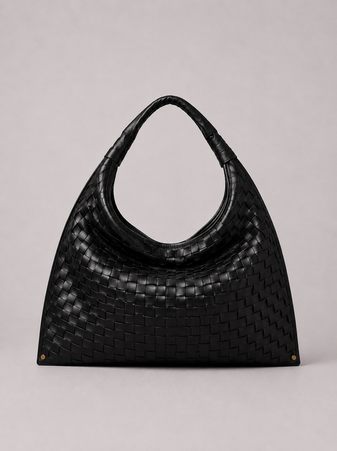 Cartera de Cuero Genuino Macarena Midi Negro