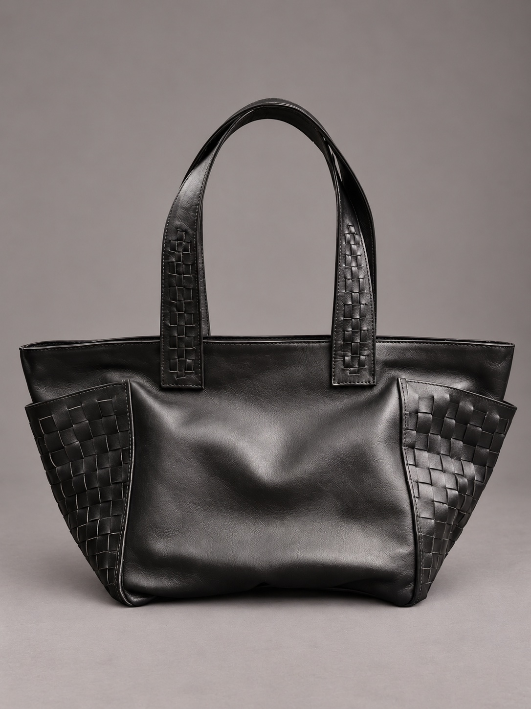Cartera Cuero Genuino Florencia Grande Negro