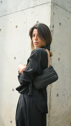 Cartera de Cuero Genuino Victoria Negro