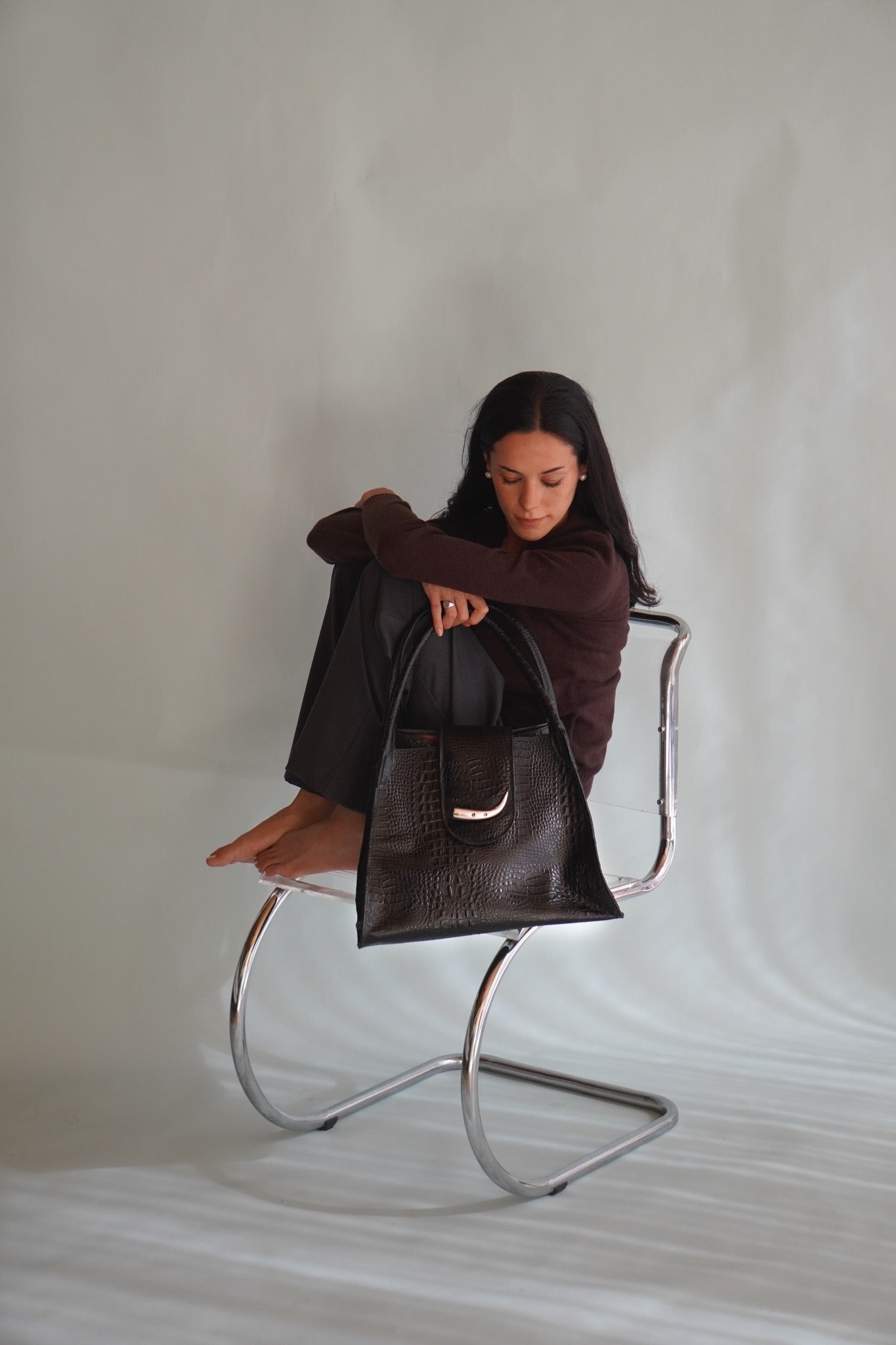Cartera de Cuero Genuino Teresita M CR Negro