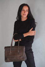 Cartera Cuero Genuino Laura Taupe