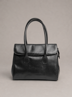Cartera Cuero Genuino Laura Negra