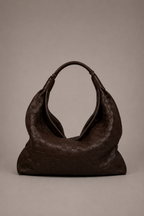 Cartera de Cuero Genuino Macarena Midi Chocolate