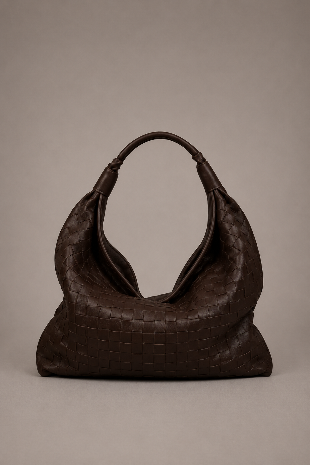 Cartera de Cuero Genuino Macarena Midi Chocolate