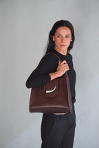 Cartera de Cuero Genuino Teresita M Chocolate