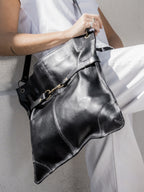 Cartera de Cuero Genuino Telo Negro
