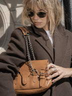 Cartera de Cuero Genuino Aurora Camel
