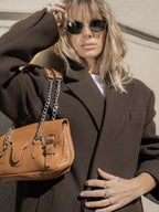 Cartera de Cuero Genuino Aurora Camel