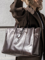 Cartera de Cuero Genuino Elisa Chocolate