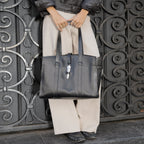 Cartera de Cuero Genuino Elisa Negro