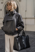 Cartera de Cuero Genuino Elisa Negro