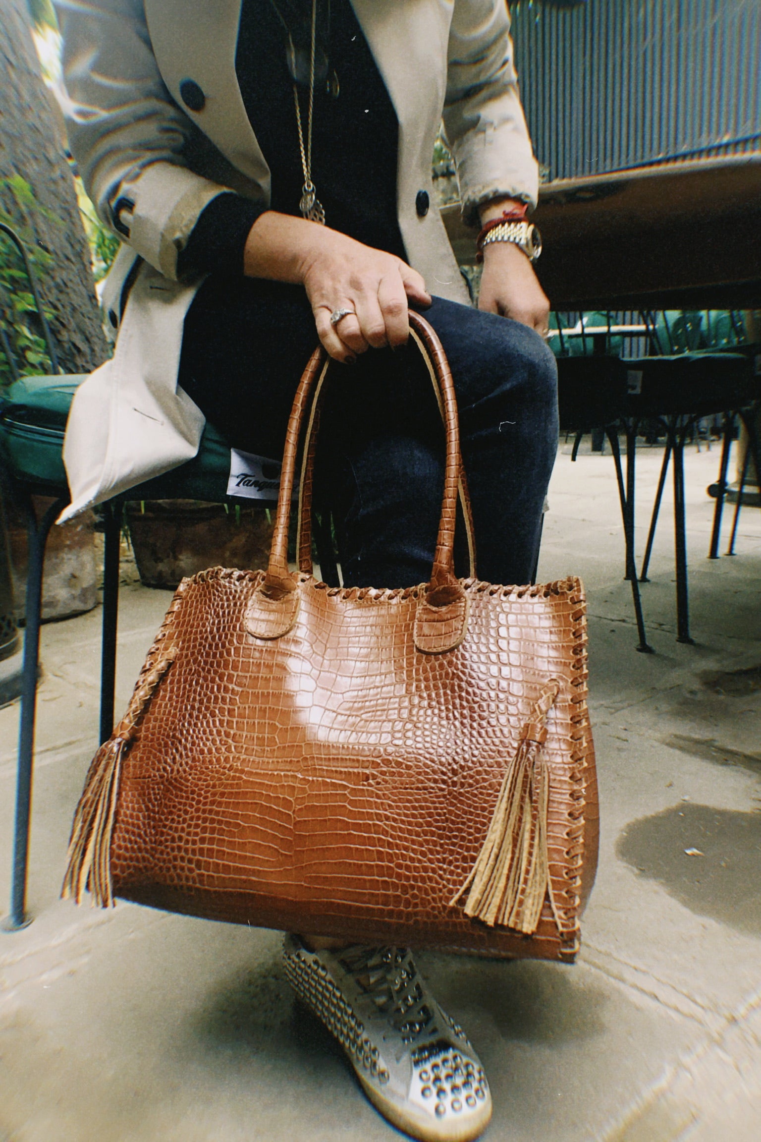 Cartera Cuero Genuino Rocio CR Chocolate
