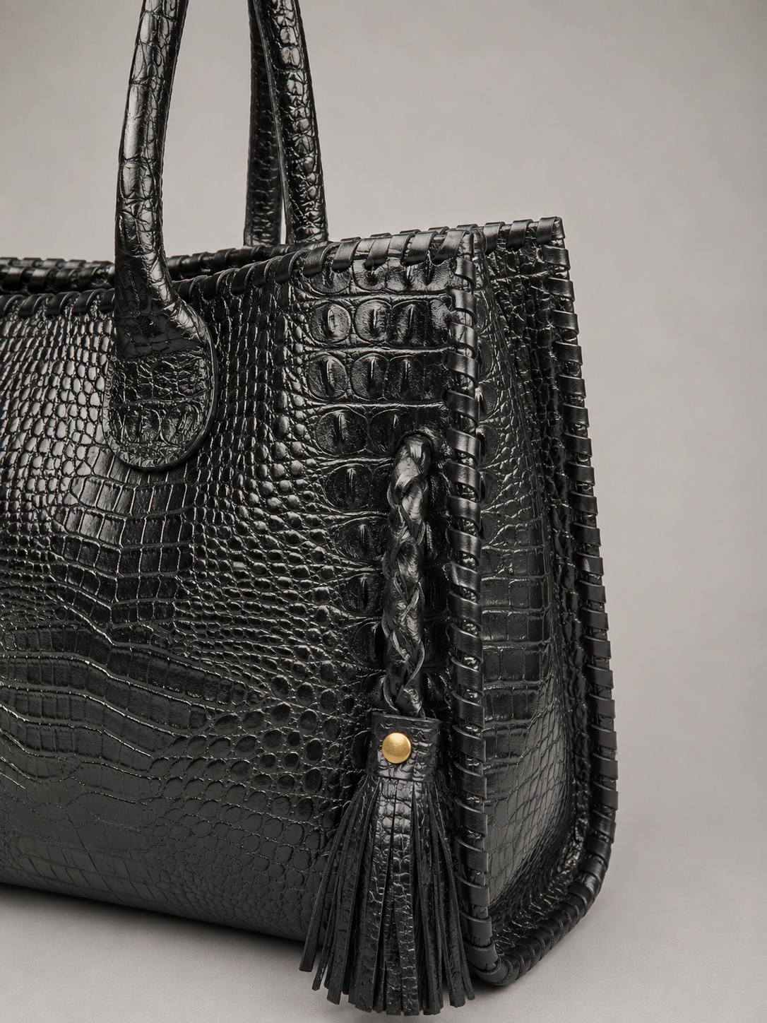 Cartera Cuero Genuino Rocio CR Negro