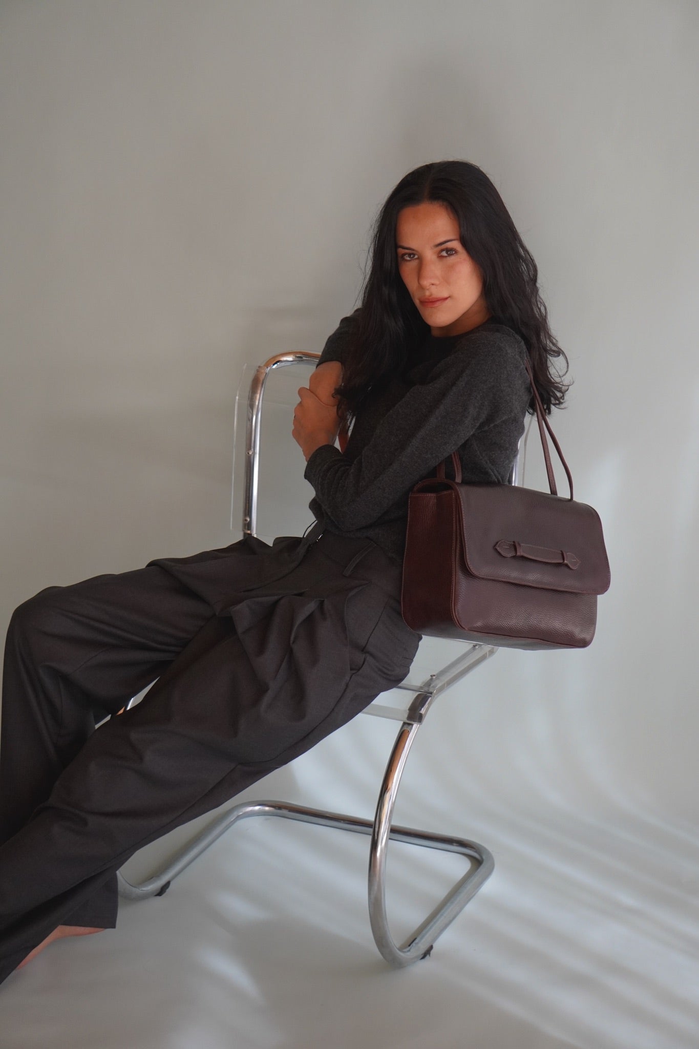 Cartera Cuero Genuino Sofia Chocolate