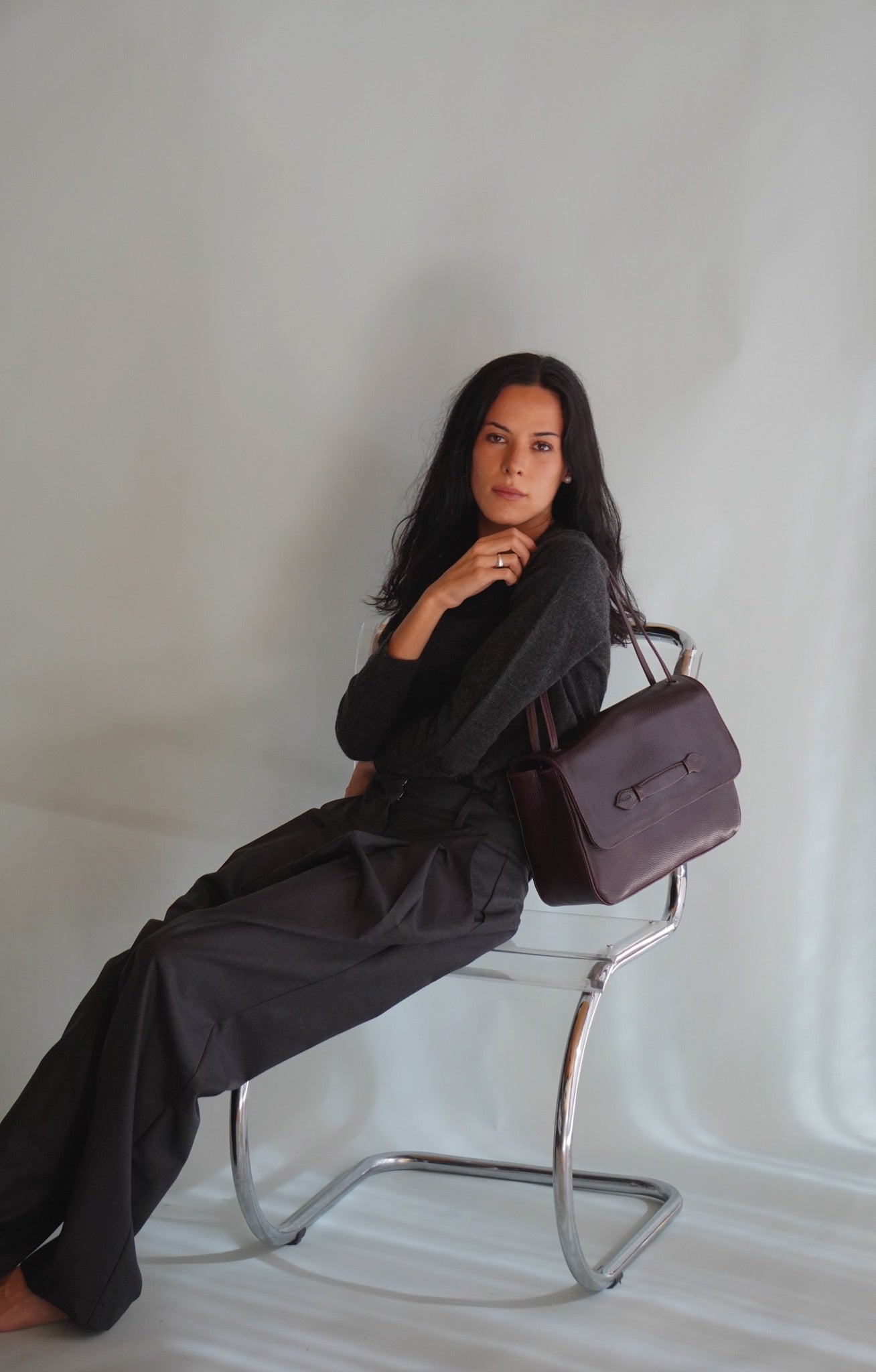 Cartera Cuero Genuino Sofia Chocolate