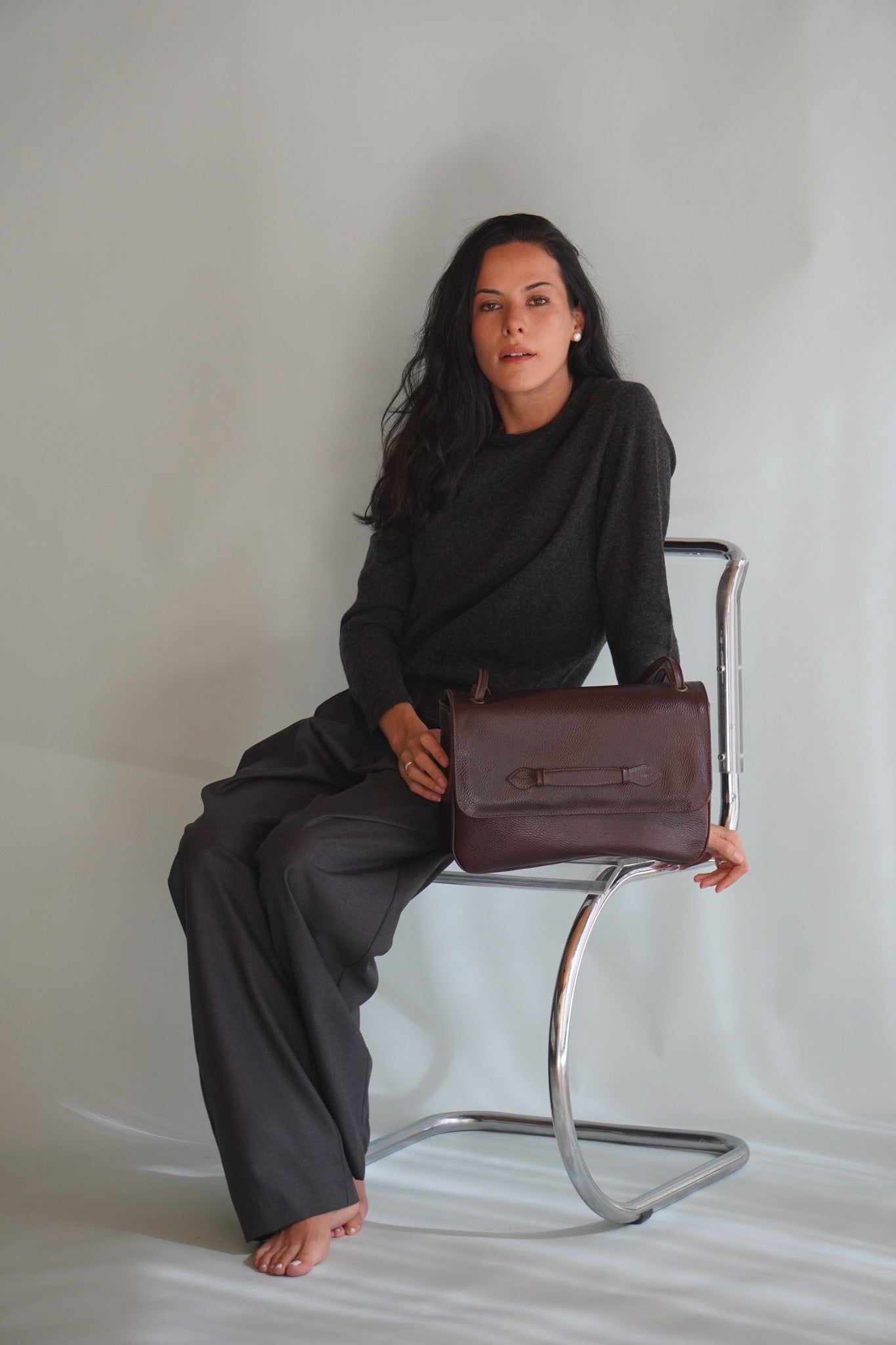 Cartera Cuero Genuino Sofia Chocolate