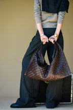 Cartera Cuero Genuino Macarena Maxi Chocolate