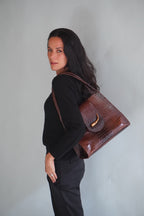 Cartera de Cuero Genuino Teresita M CR Café