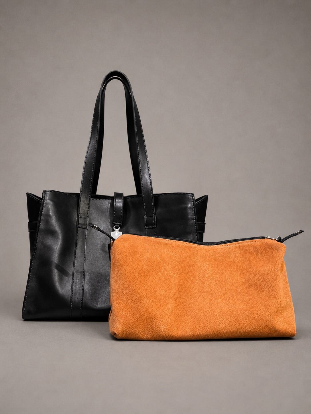 Cartera de Cuero Genuino Elisa Negro