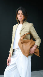 Cartera de Cuero Genuino Clara Maxi Camel