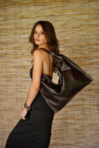 Cartera Cuero Genuino Clara Maxi Chocolate