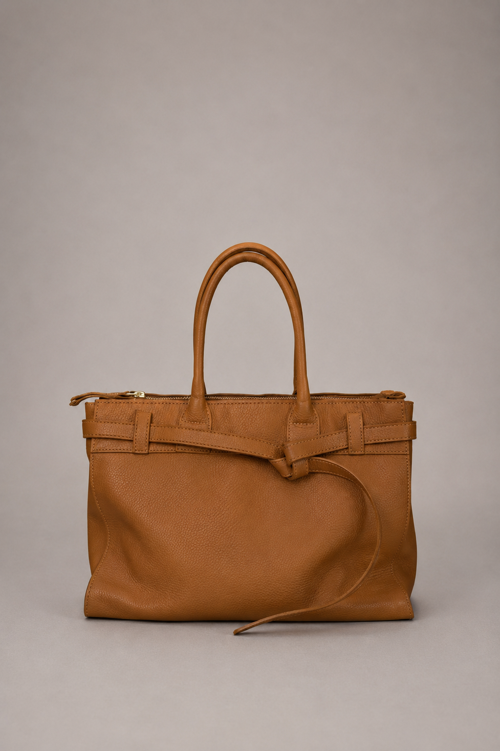 Cartera Cuero Genuino Lia Camel
