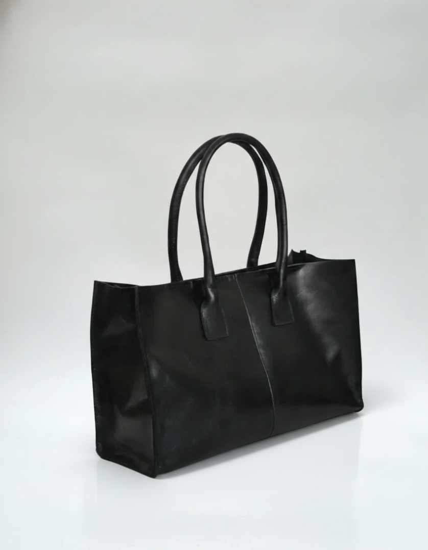 Cartera Cuero Genuino Elena Negro