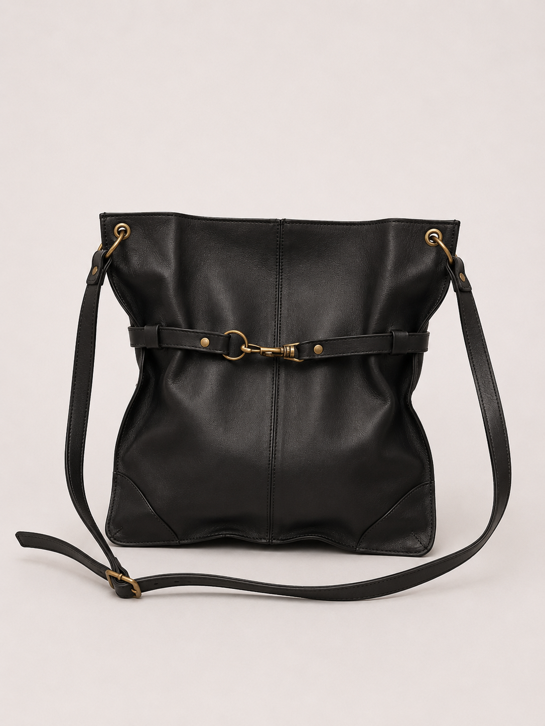 Cartera de Cuero Genuino Telo Negro
