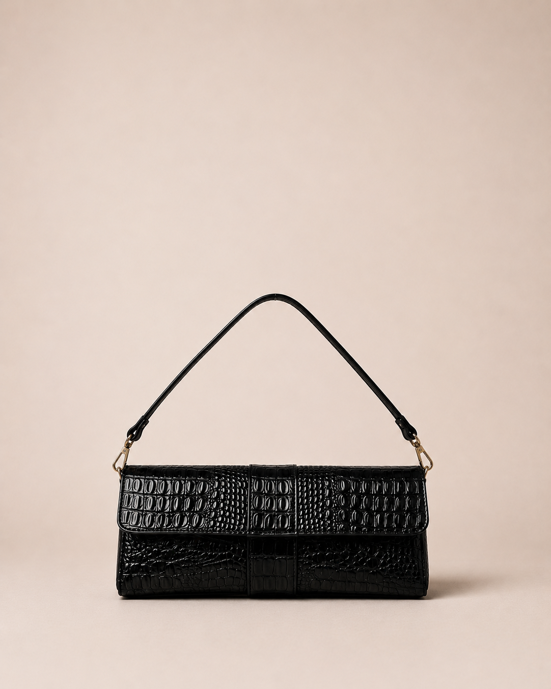Cartera de Cuero Genuino Valentina CR Negro