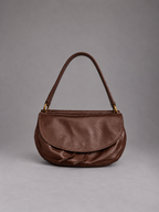 Cartera Cuero Genuino Margarita Chocolate Mediana