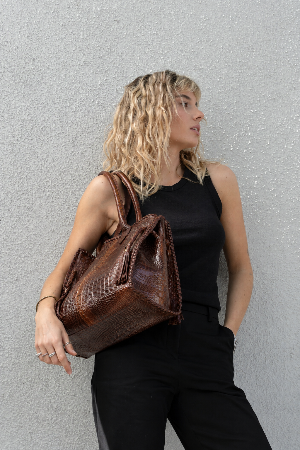 Cartera Cuero Genuino Rocio CR Chocolate