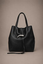 Cartera de Cuero Genuino Cecilia Negro