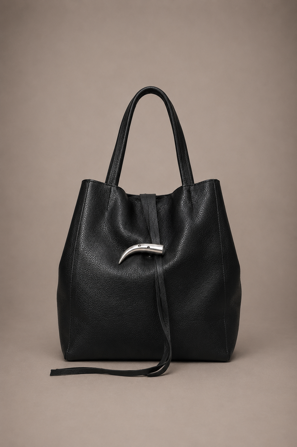 Cartera de Cuero Genuino Cecilia Negro