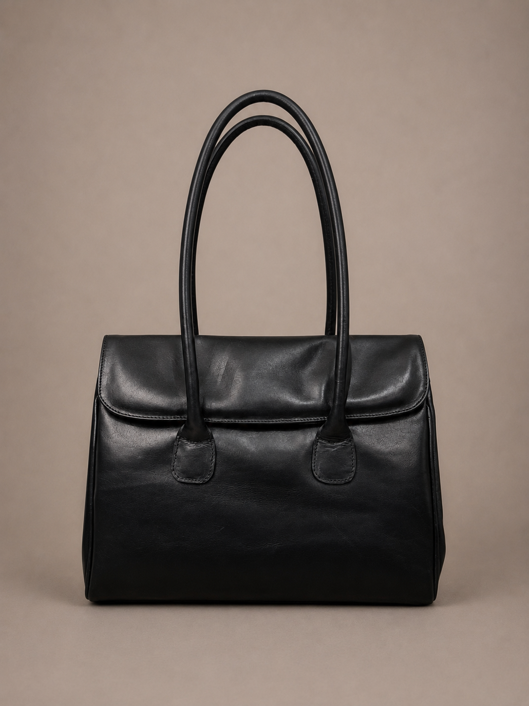 Cartera Cuero Genuino Laura Negra