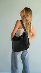 Cartera de Cuero Genuino Carola Negro