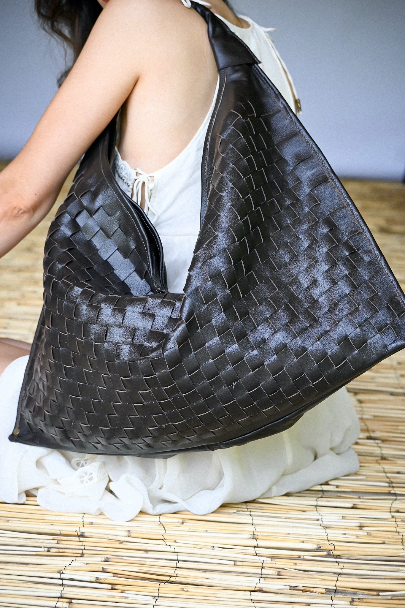 Cartera Cuero Genuino Macarena Maxi Chocolate