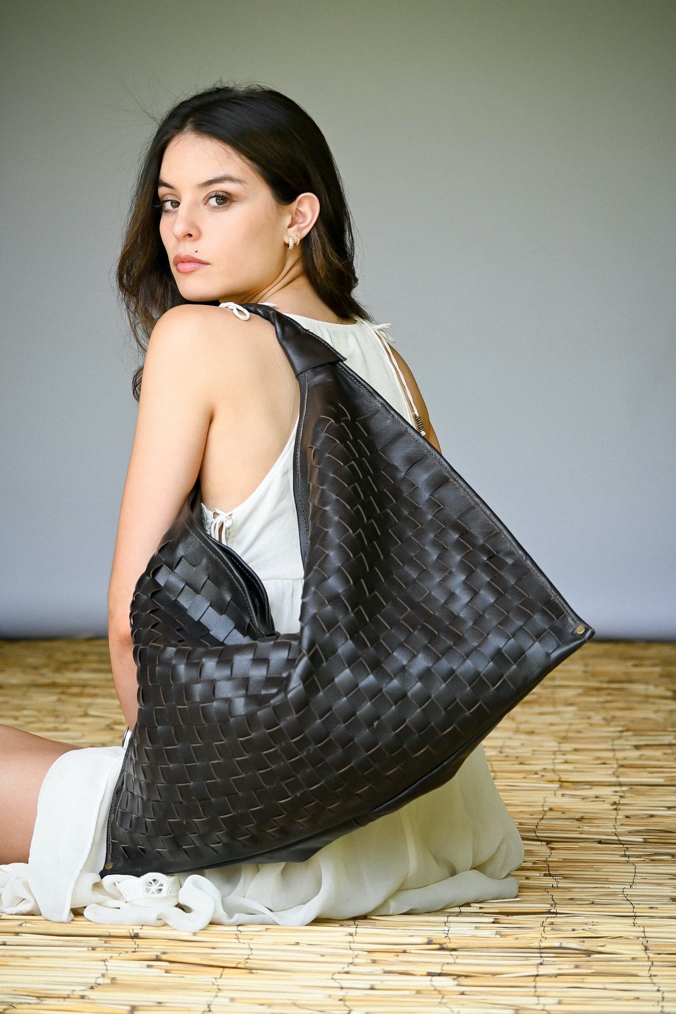 Cartera Cuero Genuino Macarena Maxi Chocolate