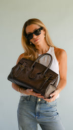 Cartera Cuero Genuino Paz Chocolate