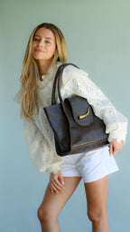 Catera de Cuero Genuino Teresita M Chocolate