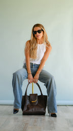 Catera de Cuero Genuino Teresita M Chocolate