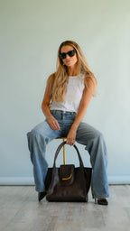 Catera de Cuero Genuino Teresita M Chocolate