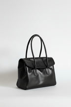 Cartera Cuero Genuino Laura Negra