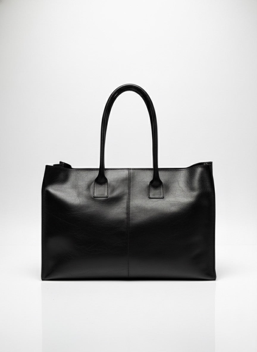 Cartera  Cuero Genuino Elena Chocolate Grande