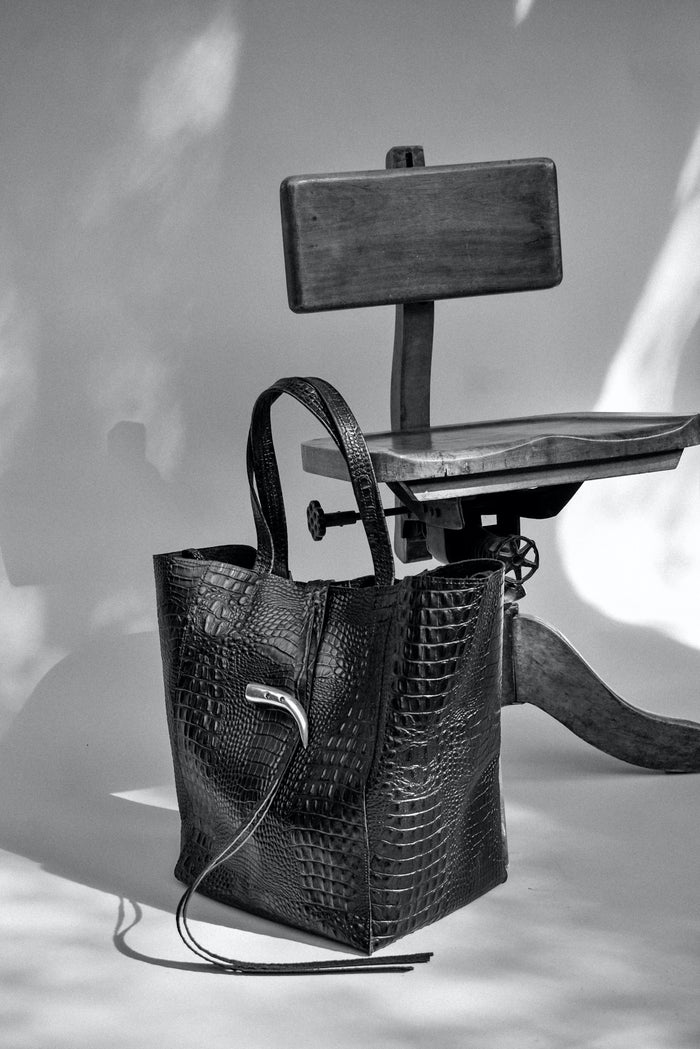 Cartera Cecilia Negro Croco