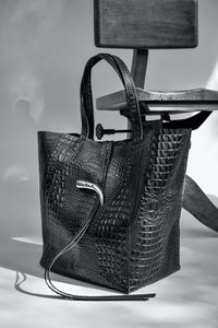 Cartera Cecilia Negro Croco