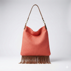 Cartera Tela y Cuero Nina Coral