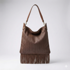 Cartera Tela y Cuero Nina Chocolate